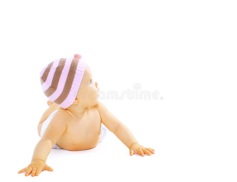 Süßes Baby, das oben schaut lizenzfreies stockbild Süßes Baby, das oben schaut lizenzfreies stockbild