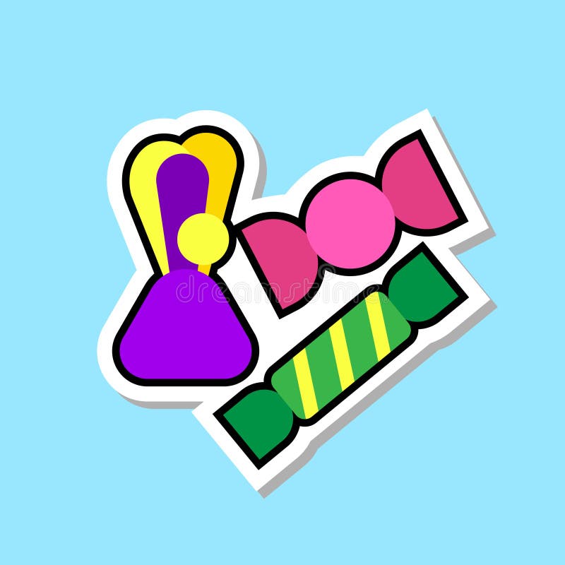 Süßigkeits-Bonbon-Ikonen-Weihnachten Lolly Sticker Concept stock abbildung Süßigkeits-Bonbon-Ikonen-Weihnachten Lolly Sticker Concept stock abbildung