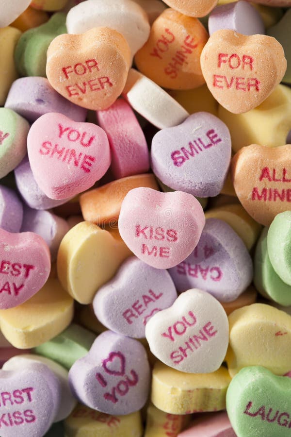 Süßigkeits-Gesprächs-Herzen für Valentinstag