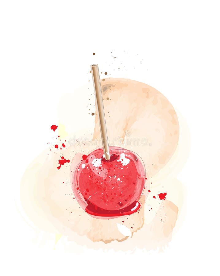 Süßigkeitsapfel Watercolour lizenzfreie abbildung Süßigkeitsapfel Watercolour lizenzfreie abbildung