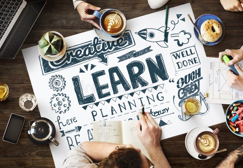 Să înveți să studiezi cunoașterea cunoștințelor și conceptul de idei înțelepte royalty free stock photo