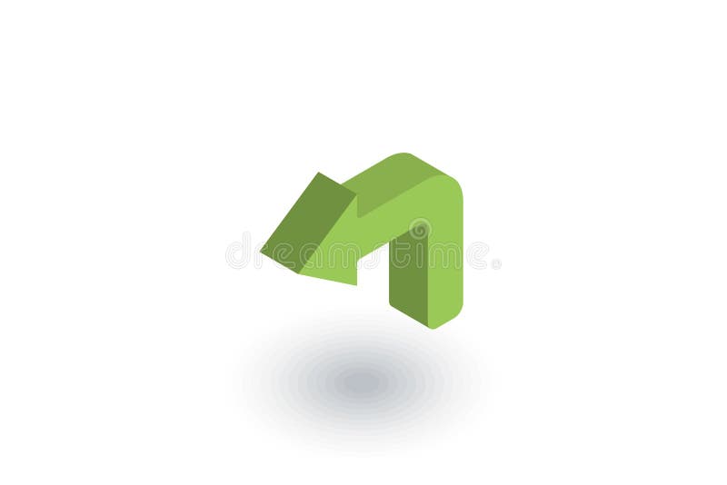 Săgeată stânga pictogramă izometrică plat 3d vector vector illustration