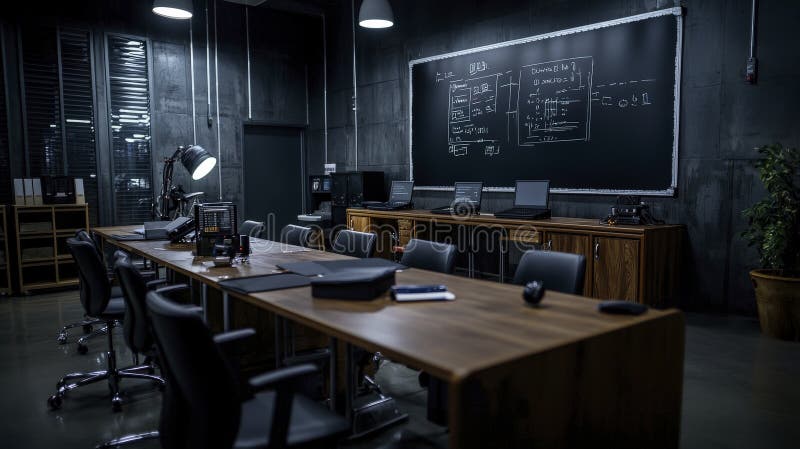 Săli de clasă futuriste care îmbunătățesc educația în domeniul educației moderne, o perspectivă inovatoare orientată spre mediul t stock illustration