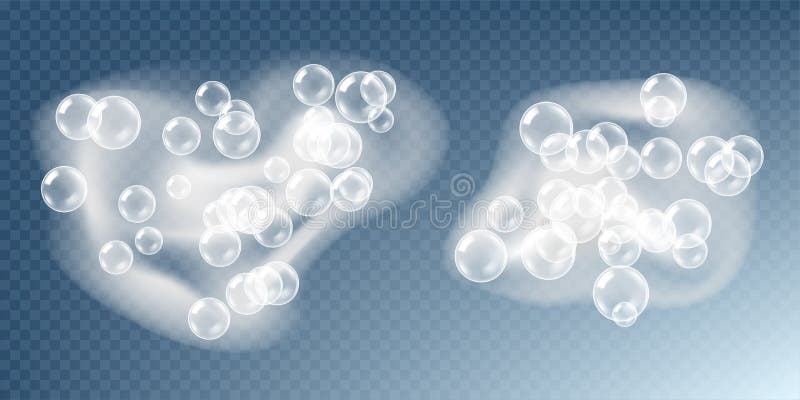 Săpun din spumă de baie cu bule izolate pe fond transparent. vector illustration