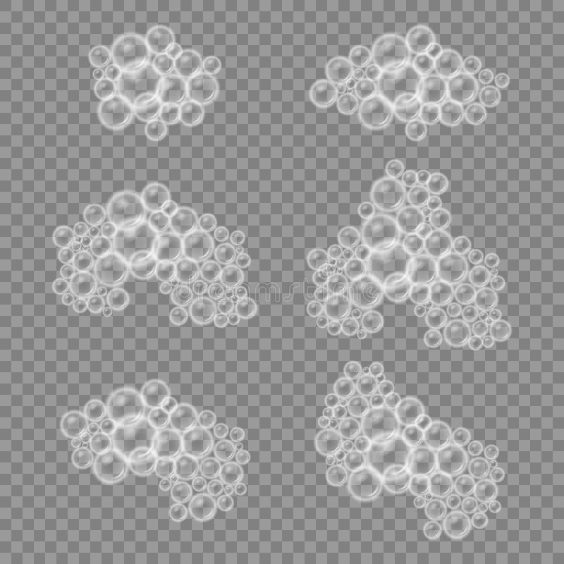 Săpun din spumă de baie cu bule izolate pe fond transparent. ilustrare vectorială stock illustration