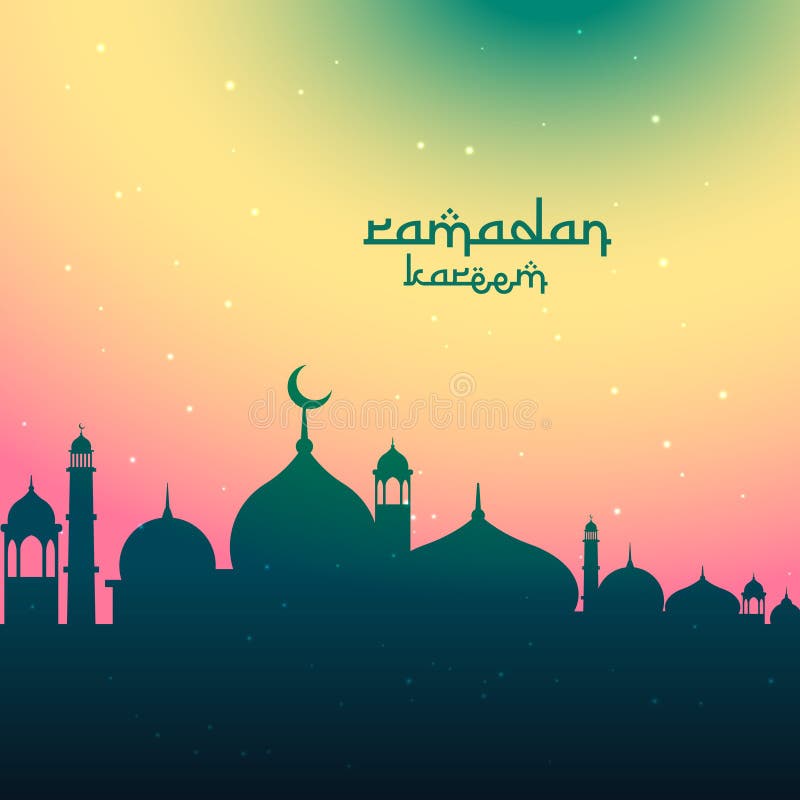 Sărbători colorate Ramadan Kareem salut royalty free illustration
