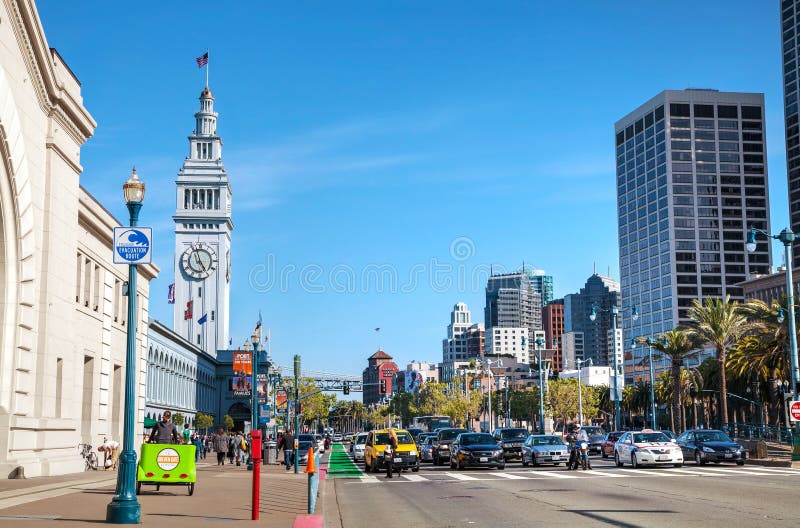 Sławny promu budynek na Kwietniu 24, 2014 w San Fransisco, Califo fotografia stock