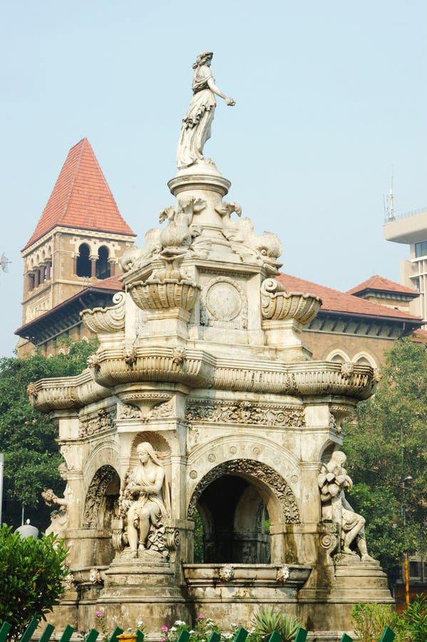 Sławny punkt zwrotny flory fontanna Mumbai -, India (Bombay)