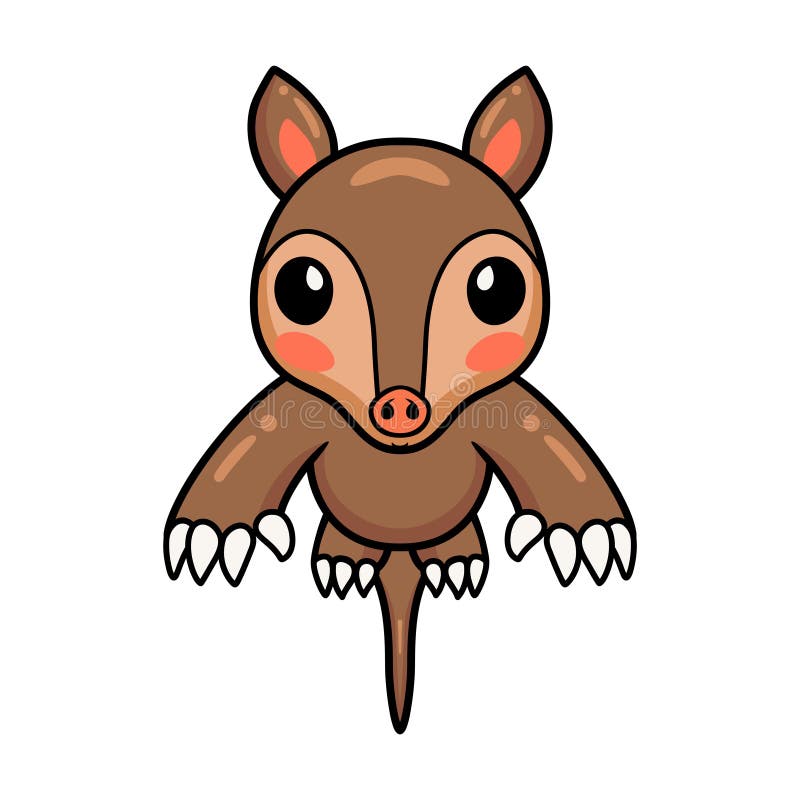 Słodka mała kreskówka aardvark leaping ilustracji