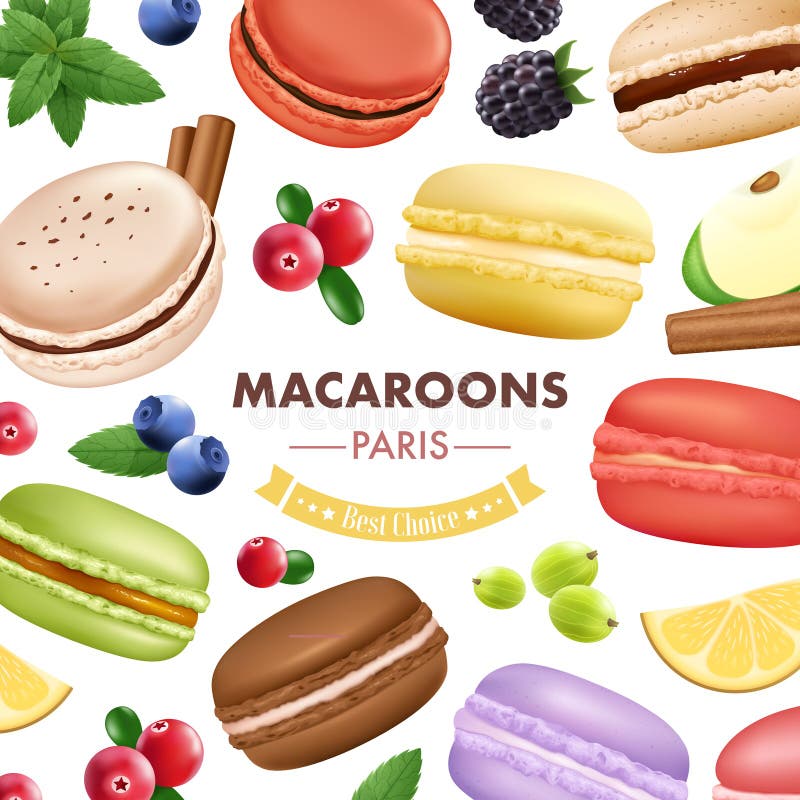 Słodki Macaroon towarów tło ilustracji Słodki Macaroon towarów tło ilustracji