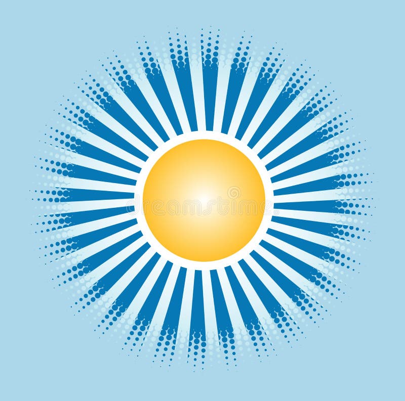 Słońce i błękitny połysk w niebie royalty ilustracja Słońce i błękitny połysk w niebie royalty ilustracja