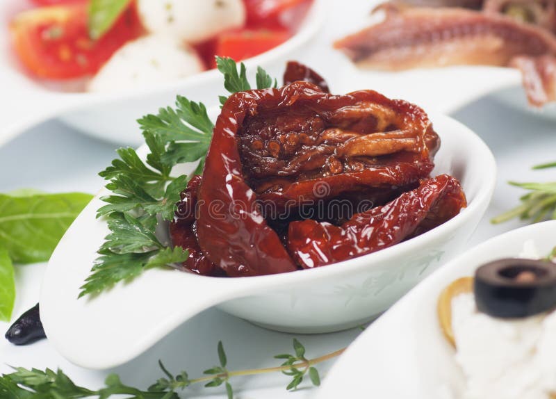 Suszone pomidory na słońcu obraz royalty free