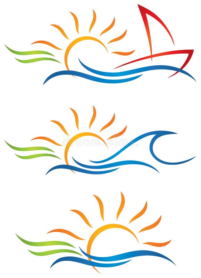 Słońce zabawy logo ilustracja wektor Słońce zabawy logo ilustracja wektor