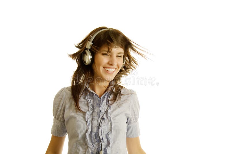 Young woman listening to music. Young woman listening to music