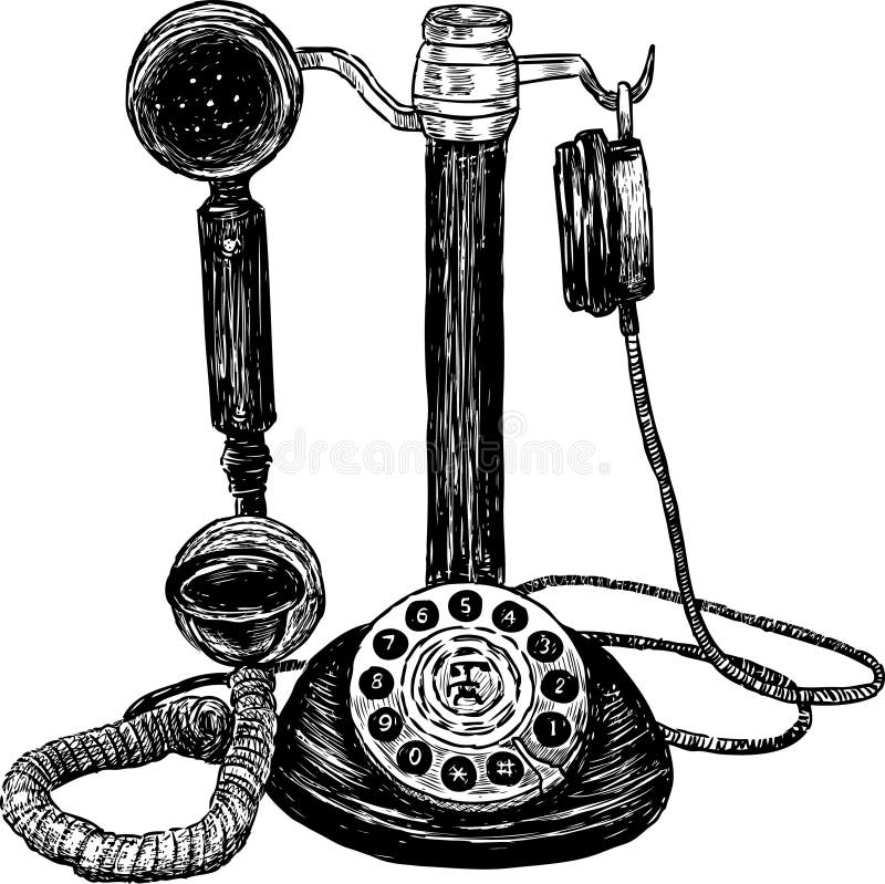 Illustration Vectorielle De Téléphone Vintage Gravure Banque D'Images et  Photos Libres De Droits. Image 89422875