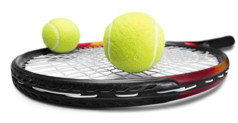 Jogo Do Tênis Bolas E Raquete De Tênis Na Corte Foto de Stock - Imagem de  lazer, tênis: 107975300