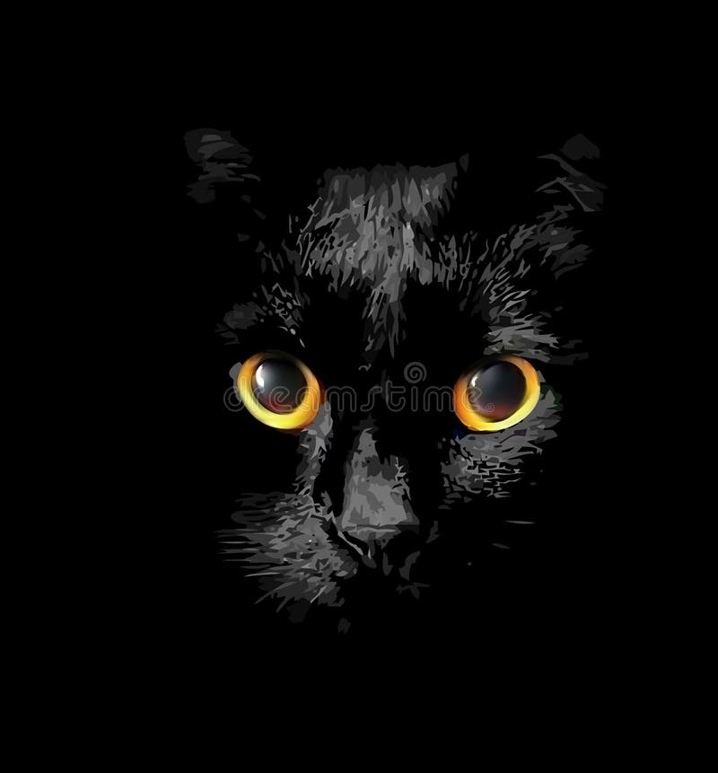 Tete De Chat Noir Avec Les Yeux D Or Rougeoyants Illustration Stock Illustration Du Gris Nature Tete De Chat Noir Avec Les Yeux D Or Rougeoyants Illustration Stock Illustration Du Gris Nature