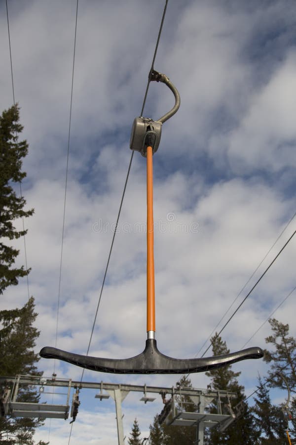 TBar Lift stock photo. Image of steel, clouds, outdoor 52385174