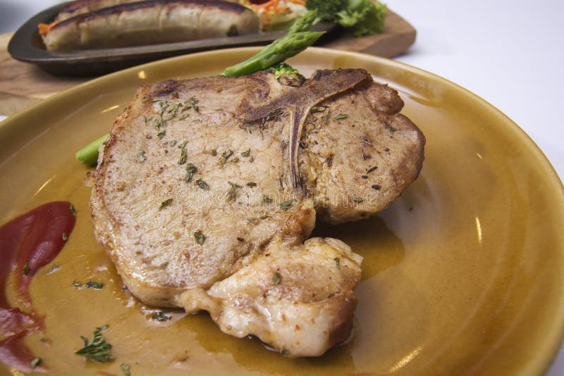 Tbone pork steak stock image. Image of fresh, pork, bone 60904021