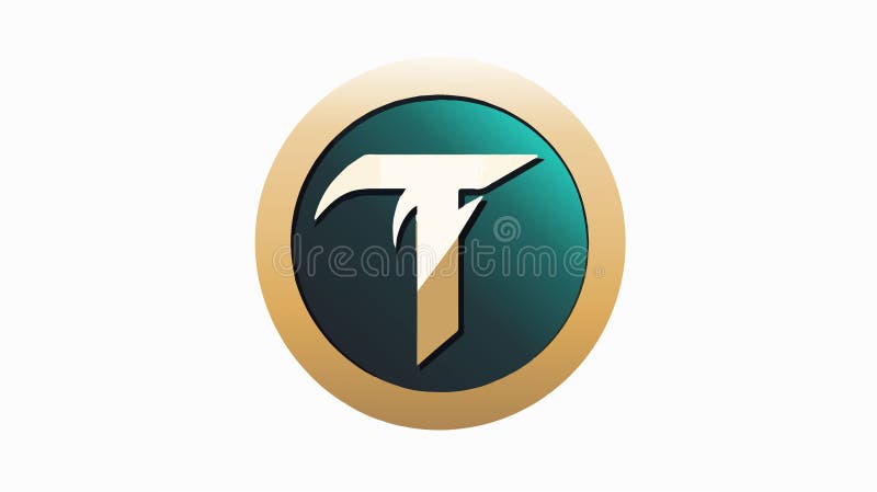 T design del logo rotondo della lettera royalty illustrazione gratis