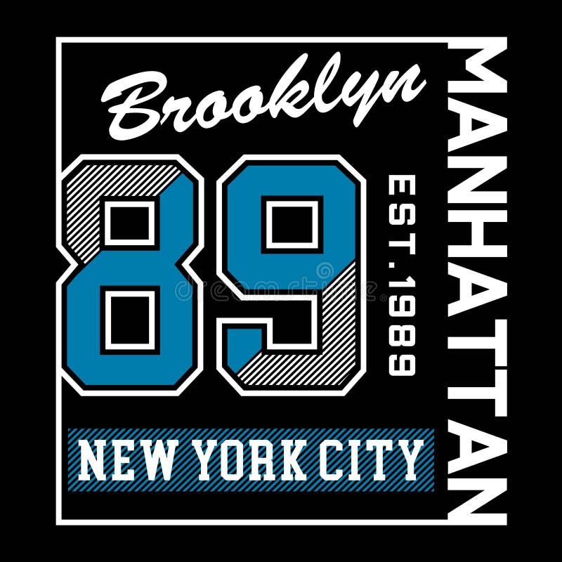 T do projeto da tipografia de Brooklyn New York City Manhattan ilustração stock T do projeto da tipografia de Brooklyn New York City Manhattan ilustração stock
