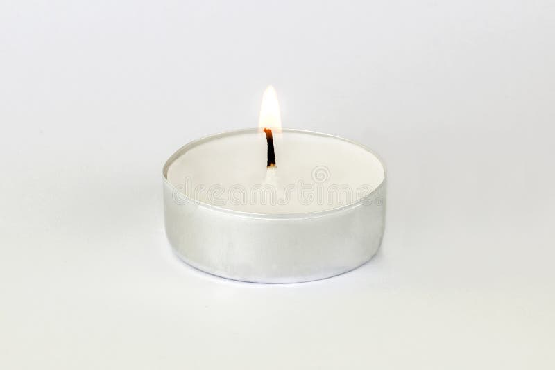 T Light Candle stock image. Image of isolated, white 34006341