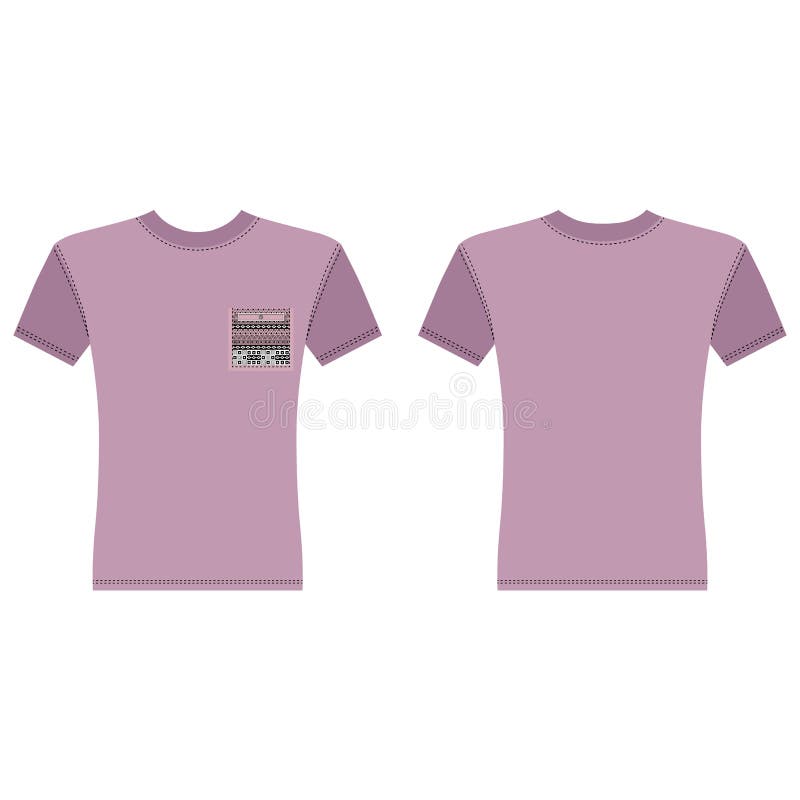 Download Men's T Shirt Design Template Pocket Stock Illustrations ...