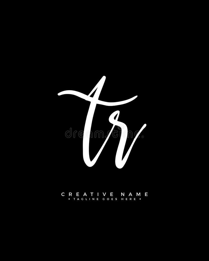 T R TR Anfangszeichen Logo für Handschrift