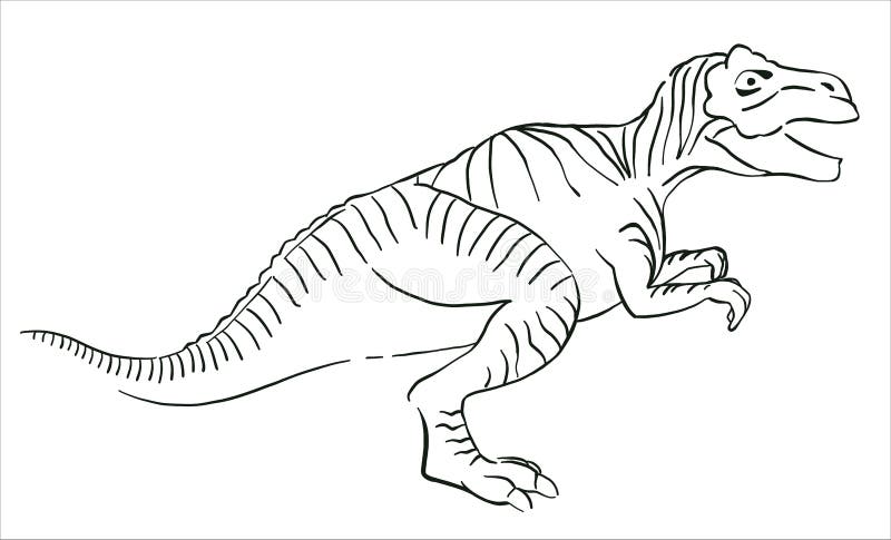 Tyrannosaurus rex dinosaur coloring page vector illustration