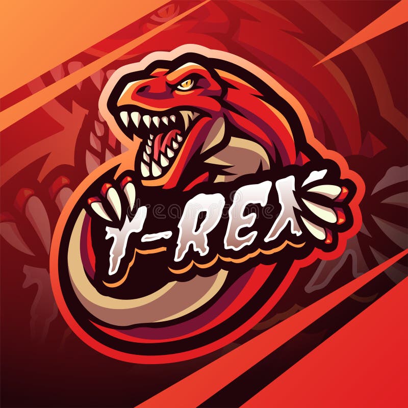 Trex Esport Mascot Logo Design Stock Vector Illustration of icon