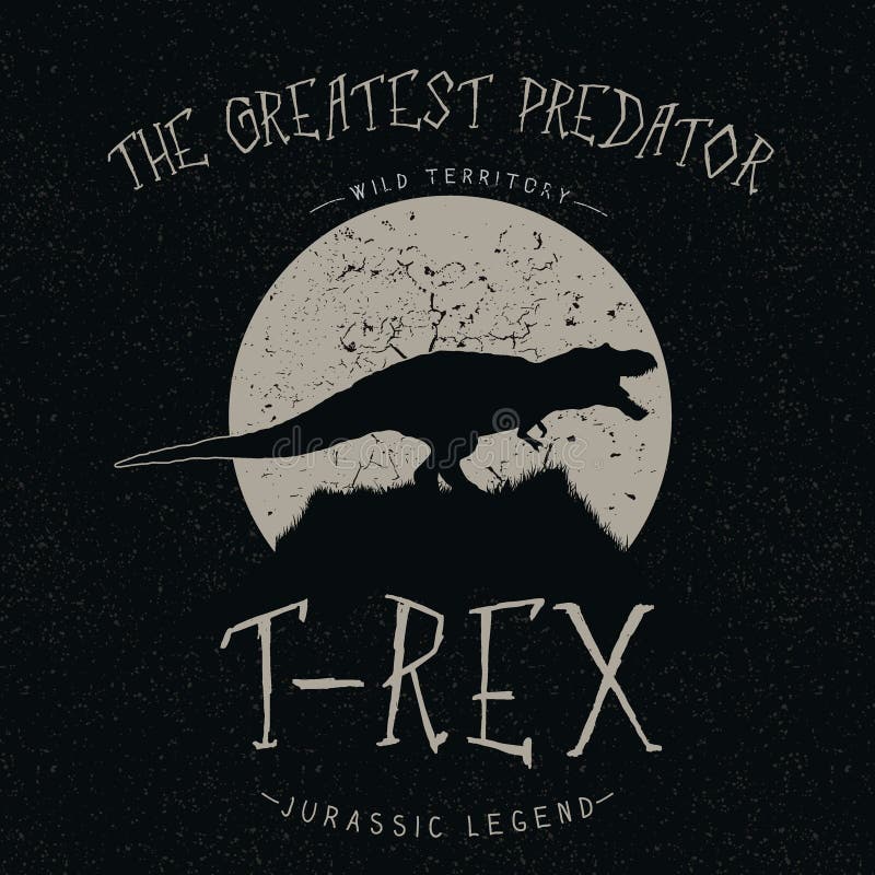 Vintage label.T-Rex growls at the moon.Typography design for t-shirts. Vintage label.T-Rex growls at the moon.Typography design for t-shirts