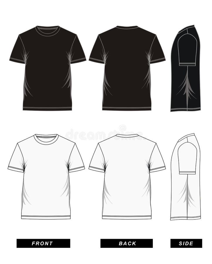 Front and Back View of a Black T-Shirt Graphic by Illustrately