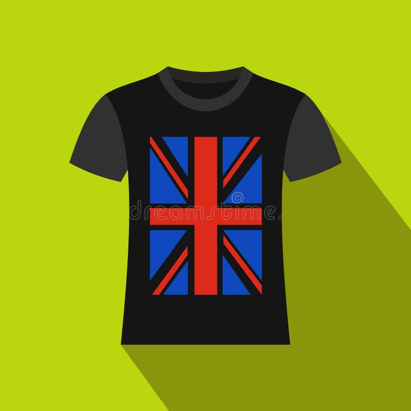 T-shirt with the British Flag Icon, Flat Style Stock Illustration ...