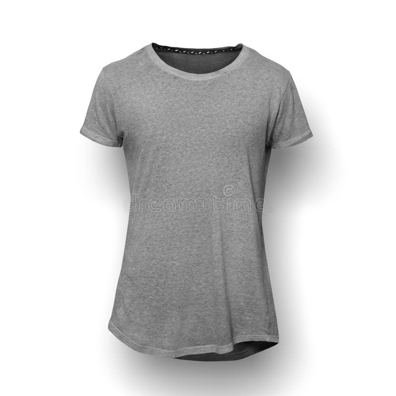 T-shirt cinzento isolado no fundo branco fotografia de stock royalty free T-shirt cinzento isolado no fundo branco fotografia de stock royalty free