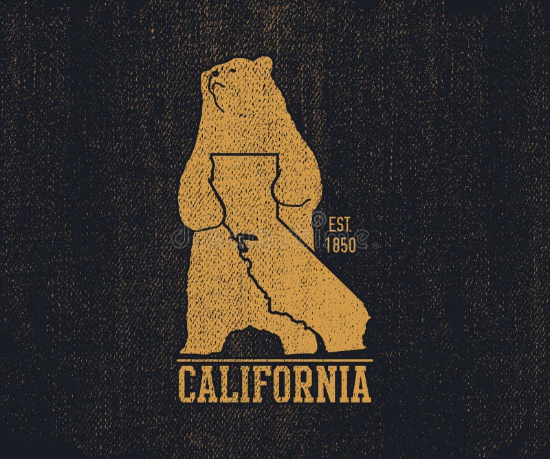 T-shirt de Califórnia com urso pardo ilustração royalty free T-shirt de Califórnia com urso pardo ilustração royalty free