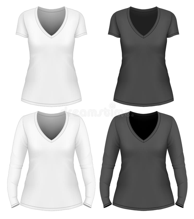 T-shirt de v-cou de femmes illustration stock T-shirt de v-cou de femmes illustration stock