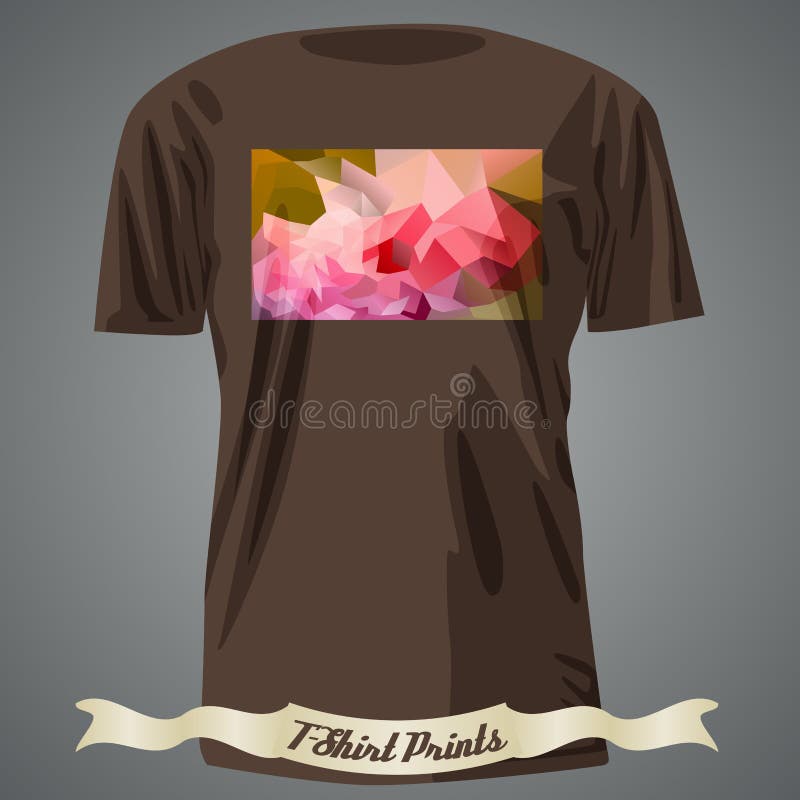 T-shirt Design with Rectangle with Abstract Triangle Pattern Stock ...