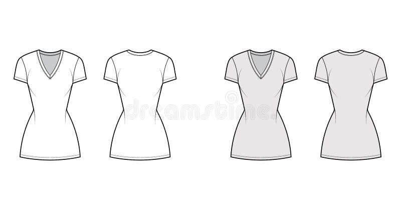 Women S Fitted T-shirt Templates-Series 3 Stock Vector - Illustration ...