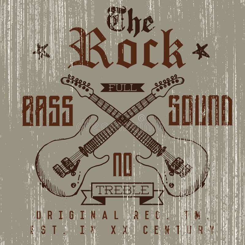 T-Shirt Druckdesign, Typografiegraphiken, die volle solide Vektorbass-illustration des Rocks mit Grunge kreuzte die gezeichnete G lizenzfreie abbildung T-Shirt Druckdesign, Typografiegraphiken, die volle solide Vektorbass-illustration des Rocks mit Grunge kreuzte die gezeichnete G lizenzfreie abbildung