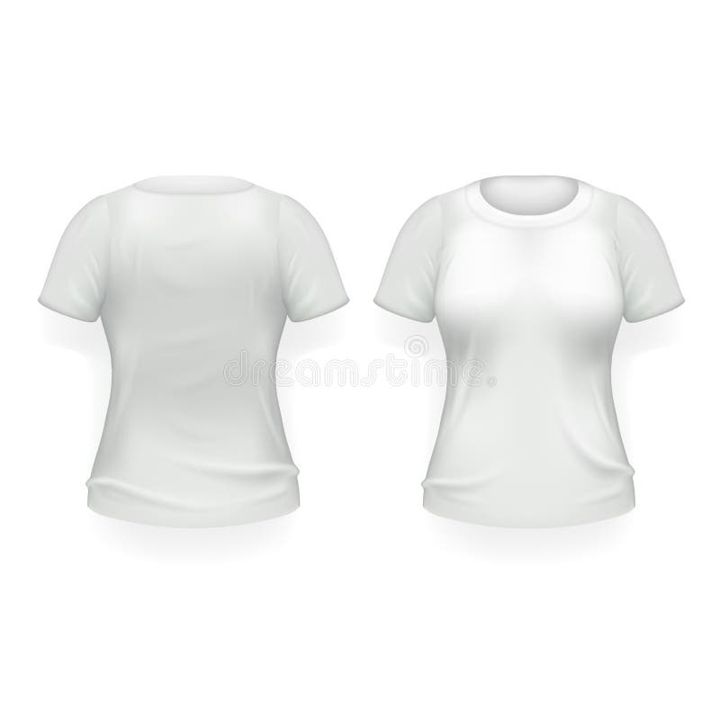 White T-shirt Front Back Template Realistic 3d Vector Illustration ...