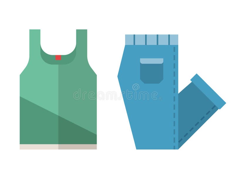 T-shirt and Folded Jeans Icons vector illustration T-shirt and Folded Jeans Icons vector illustration