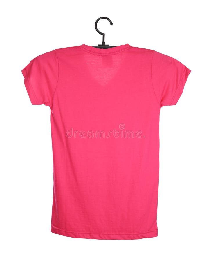 White Tshirt Hanging On A Pink Hanger Stock Image - Image of fabric ...