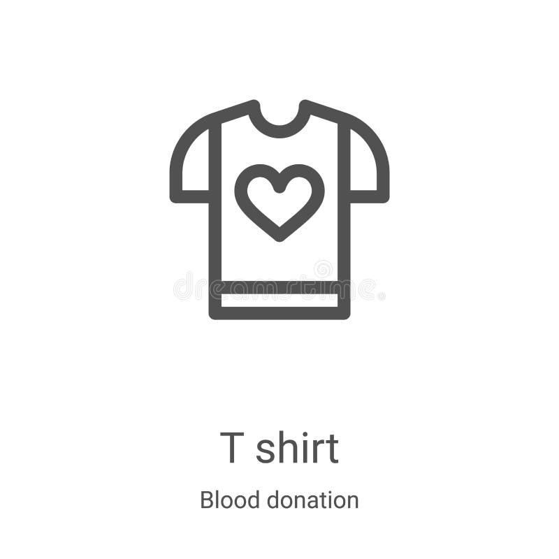 T Shirt Icon Vector from Blood Donation Collection. Thin Line T Shirt