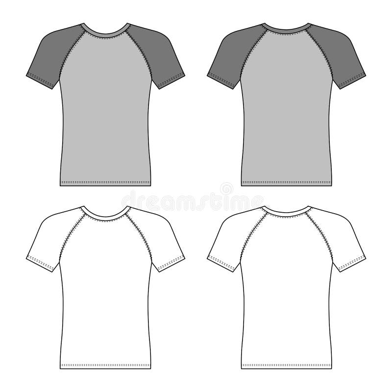 T Shirt Man Template Front, Back Views Stock Vector - Illustration of ...