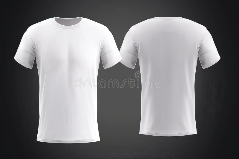 T-shirt Mockup. White Blank T-shirt Front and Back Views - Generative ...