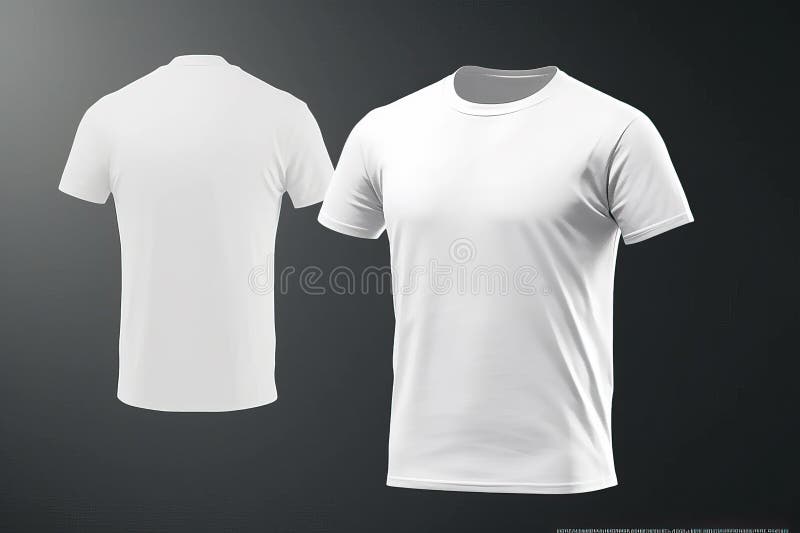 T-shirt Mockup. White Blank T-shirt Front and Back Views - Generative ...