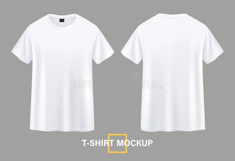 T-shirt Mockup White Color Front and Back Illustrations Stock Vector ...