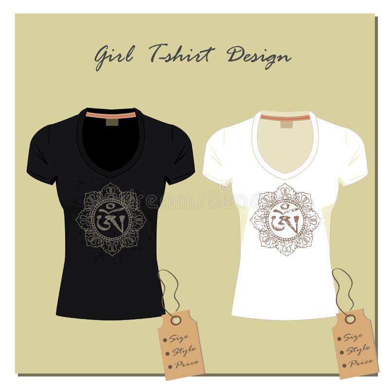 T-shirt noir et blanc avec un signe OM illustration de vecteur T-shirt noir et blanc avec un signe OM illustration de vecteur