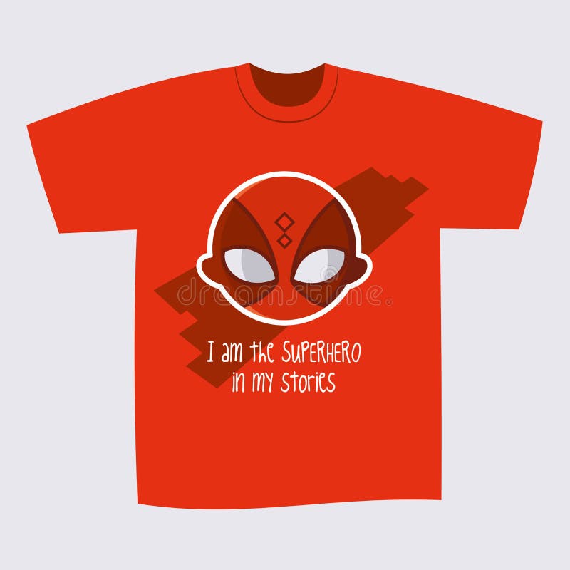 T-shirt Red Print Design Superhero