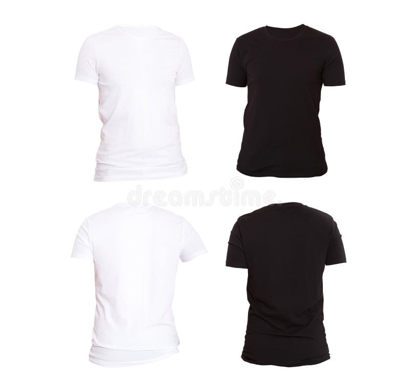 T-Shirt Schablone Lokalisiert auf einem weißen Hintergrund Spott oben lokalisiert auf weißem Hintergrund Unbelegtes Hemd Schwarzw lizenzfreie stockbilder